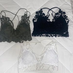 set of 3 bralettes, worn once